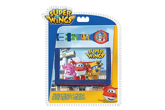 Set Reloj Digital KE02 con Billetera Super Wings